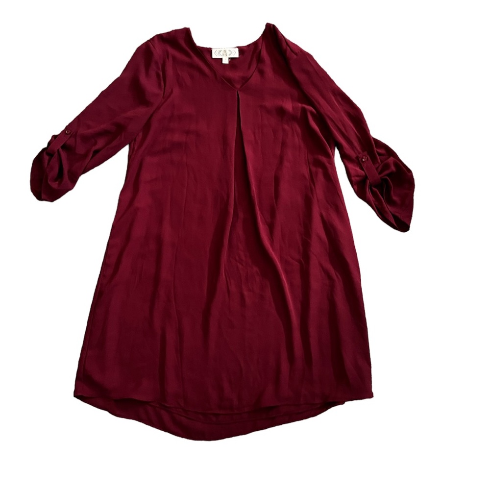 Pink Rose burgundy chiffon flowy dress size medium